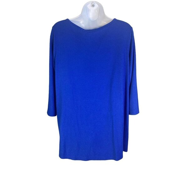 Gibson Womens Long Sleeve Blue Twisted Front Size Medium - Picture 3 of 6